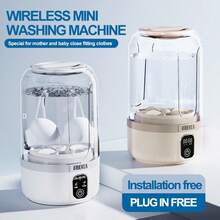 nicefeel Máy giặt mini cầm tay không dây giặt đồ lót và tất, chất liệu ABS+TPU, mô phỏng giặt tay, nhỏ gọn tiện lợi cho du lịch, công tác, ký túc xá, căn hộ và cắm trại - Nhiều màu - Xem 9