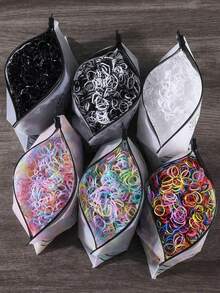 Disposable Rubber Bands, Small Leather Hair Ties, Girls Hair Ropes, Hair Accessories, Hair Ropes - Multicolor - View 6