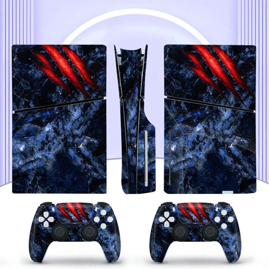 Cross-Border Hot-Selling 6pcs Military Green Camouflage Pattern P5 Slim Game Console Optical Drive Version Stickers, Dust-Proof And Wear-Resistant - View 1
