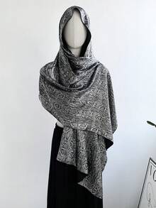 1pc New Shiny Snake Skin Pattern Personalized Shawl Scarf For Women, Elegant Accessory For Evening Dress, Dinner, Travel And Daily Wear, Mid-Length Luxury Metal Pattern Headscarf - Multicolor - View 6