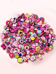 Random 10-100 Pink Series Sandal Shoe Charms, Premium Popular Shoe Pins & Pendants, Perfect Gift For Teens, Men, Women And Adults - View 9
