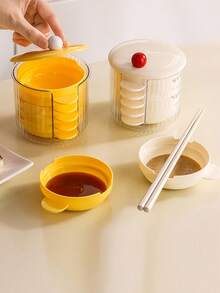 5pcs/Set Portable Sauce Dish Food Sauce Dish Dipping Dish Set Seasoning Dipping Sauce Pickle Dish Spit Bone Dish With Handle - Multicolor - View 3