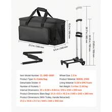 Bolsa para DJ con Ruedas 50 x 24 x 26 cm, Bolsa de Viaje para Cables 1680D Acolchada con 6 Divisores Desmontables, Impermeable, Resistente al Desgaste para Accesorios Equipos de Sonido Músicos - Negro 50 x 24 x 26 cm - Ver 11