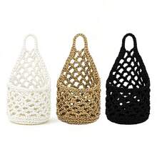 1pc Bohemian Style Woven Hanging Planter Basket, Woven Wall Hanging Fruit And Vegetable Storage Basket, Small 4-Inch Flower Pot Pocket Storage Rack, Decorative Cotton Rope Mesh Hanging Rack, Suitable For Home Living Room Bedroom Entryway Kitchen Wall Decor, Multi-Functional - Wall-mounted Plant Basket - View 6