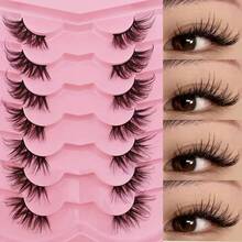 7 Pairs Cat Eye Half Eyelashes - Fluffy C-Curl Faux Mink False Eyelashes, 19-21mm Length Daily Natural Fringe, Suitable For Casual And Formal Occasions, Elegant Style Soft Texture, Comfortable Half Eyelash Extension - Various - View 6