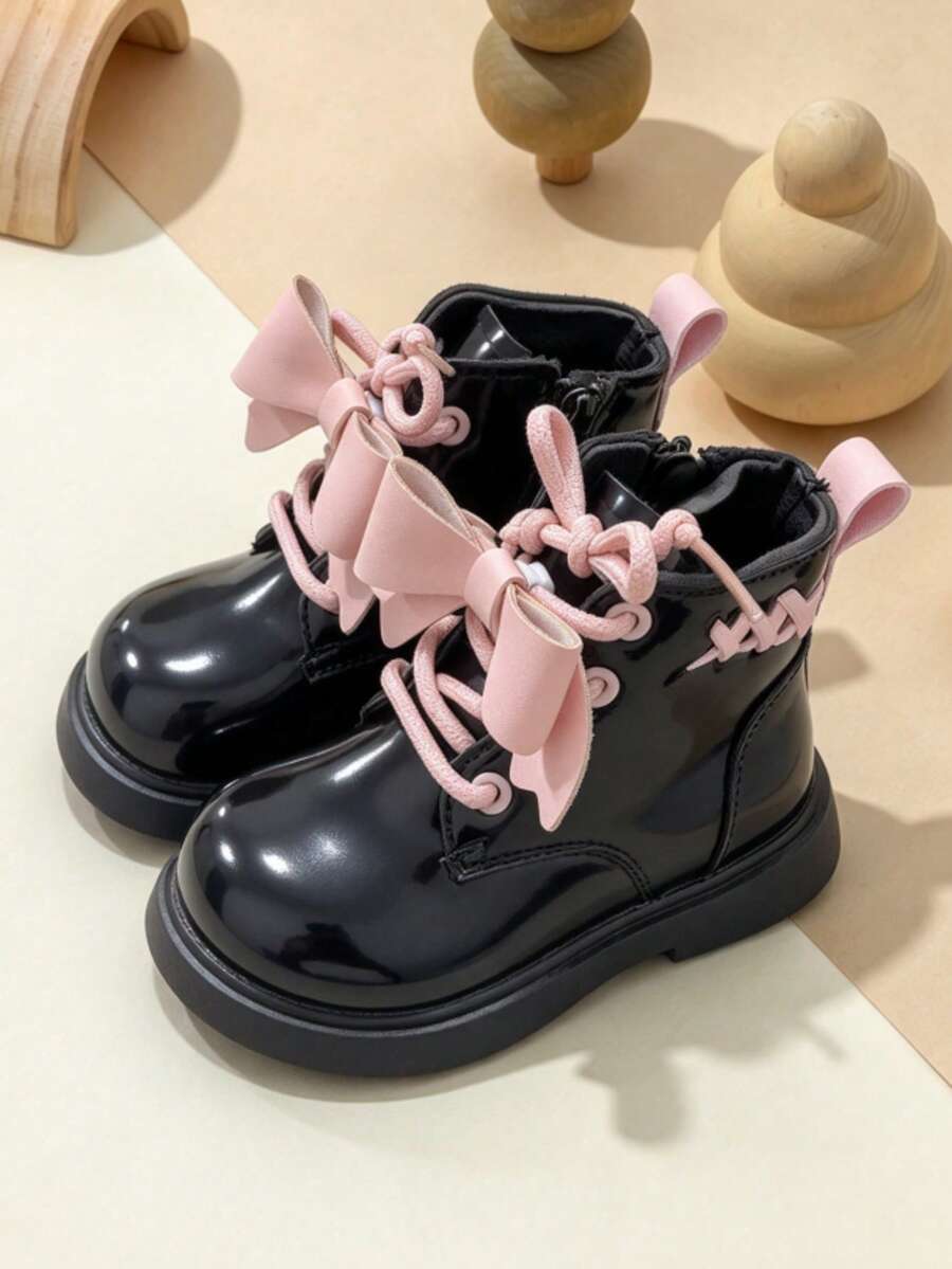1 Pair Girls Fashion Boots, Simple Casual Versatile Fashion Boots, Bow ...