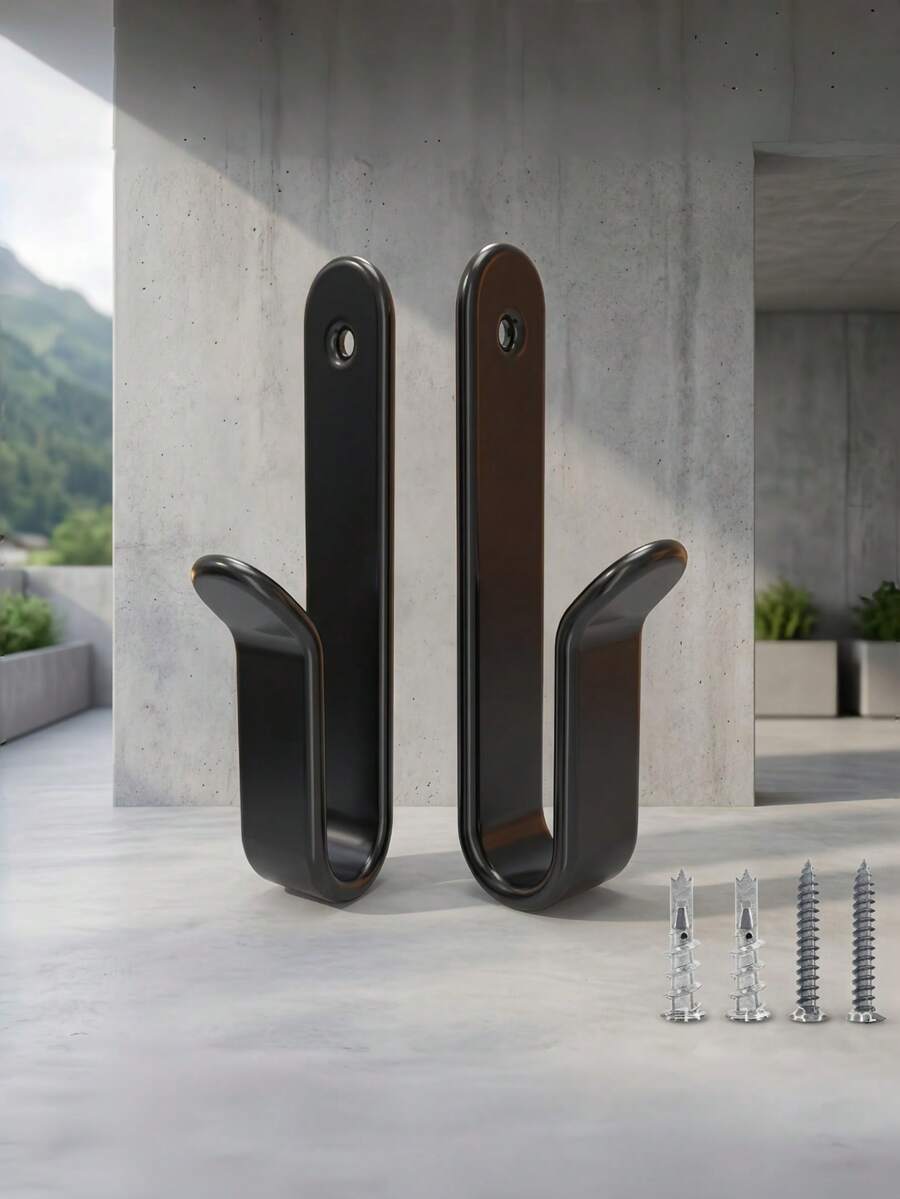 Wall-Mounted Ski Board Rack With Hooks, Suitable For Snowboards And Surfboards, Screw-Fixed