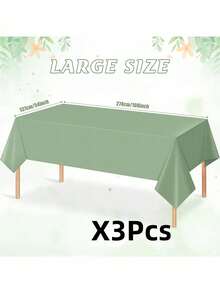 1/3/6 Pack Sage Green Plastic Tablecloth, For Rectangular Tables, Light Green Disposable Tablecloth, Waterproof Sage Green Tablecloth, For Birthday, Wedding Party Decorations, 54 X 108 Inch - Green - View 6