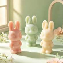 1pc Necklace, Wealth & Standing Rabbit Silicone Mold For DIY Handmade Candles, Aromatherapy, Plaster Decor - White 1 - View 1