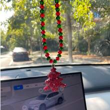 Rhinestone Christmas Tree Car Hanging Ornament, Creative Car Rearview Mirror Decor Pendant, Christmas Car Decoration, High-End Car Hanging Decoration, Christmas Gift - A - View 4