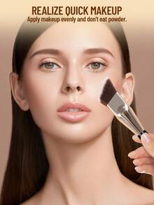 SEPROFE Angled Foundation Brush, Makeup Brush, Square Design Fits Face Seamlessly For Natural Finish, Dense Soft Fibers For Easy Application To Create Flawless Skin, Premium Texture, Daily Facial Makeup Tool - Black - View 5