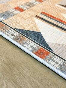 Pinkie Home - 1pc Geometric Print Bohem Living Room Rug Area Rug/Carpet/Bath Mat, Suitable For Bathroom, Kitchen, Entryway, Hallway, Bedside, Living Room, Bedroom, Machine Washable Rug, Home Decor - Mocha Brown - View 6