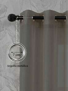 CORTINA VELO TRANSPARENTE LISA - GRIS - Ver 3