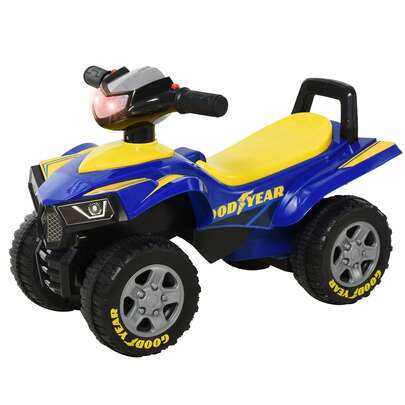 aosom Homcom Quad gyerekjáték 18–36 hónapos korosztálynak, GOODYEAR licencgel, fényekkel és hangokkal, kék és sárga