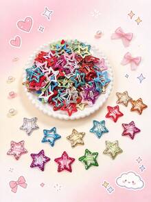 20PCS Glitter Star Hair Clips, Outer Onion Sequin Snap Clips, Sweet Cool Style Five-Pointed Star Hair Clips, Suitable For Bangs And Loose Hair Fixing, Y2K Outfit Matching, Girl Portrait Styling, Daily Decoration - Multicolor - View 3
