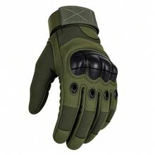 A Pair Of Full-Finger Tactical Outdoor Gloves With Hard-Shell Knuckle Protection; Slip-Resistant, Abrasion-Resistant Gloves For Cycling, Hiking, And Combat; Available In A Variety Of Colors - Army Green - View 7