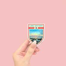Stiker Decal Vinyl Matahari Terbenam Danau Ontario, Tahan Air, Tahan Lama, Perekat untuk Mobil dan Laptop, Emblem untuk Ontario, Kanada - Satu-Ukuran - View 2