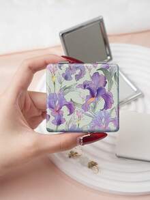1PC British Country Style Portable Folding Compact Mirror, Ultra-Thin Lightweight Durable PU Leather, Suitable For Various Occasions, Travel, Party, Office, School, Suitable For All Ages - Multicolor - View 9