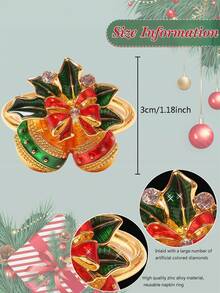 Tkvega • Home 12pcs Christmas Bell Napkin Rings, Christmas Dinner Table Decor, Suitable For Room Decoration, Table Decoration, Home Decor, Perfect For Christmas, Party, Birthday, Wedding And Dinner Buffet Table Elegant Minimalist Decoration - Multicolor - View 3