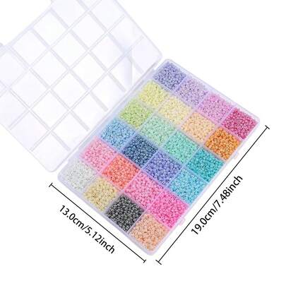 24-Grid Seed Bead Jewelry Making Kit, Handmade Jewelry Materials, DIY Necklace, Bracelet, Phone Chain Accessories Making Materials, Creative Jewelry Making