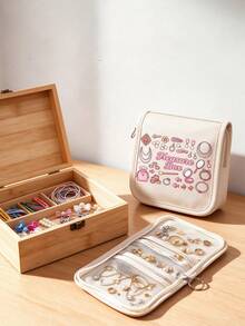 Jewelry Storage Bag With "Treasure Box" Design, Multi-Functional Mini Storage Bag, Portable Small Jewelry Storage Bag, Travel Storage, Medicine Storage, Daily Jewelry, Accessory Storage, Suitable For Storing Earrings, Rings, Pendants, Gift For Women, Bridesmaids And Best Friends, Suitable For Back To School, Birthday, Holiday, Halloween, Christmas Gifts - Multicolor - View 4