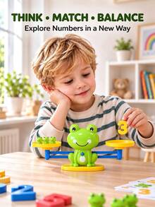 Frog Balance Game Math Learning Toy With Number Blocks And Color Recognition Cards, Educational Counting And Weight Comparison Activity For Preschool And Kindergarten Children, Kindergarten Math, Durable Plastic, Children's Toy, Toy (Birthday/Christmas Gift) - Multicolor - View 3