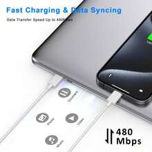 6.6ft/200cm Charging Data Cable, Fast Charging Data Cable, Efficient Data Transfer, Fast Charging Cable Suitable For Phone 18/17 Pro Max/17 Pro/17/Air/16/15/ Series Devices - White - View 3