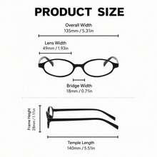 1pc/4pcs Vintage Small Oval Fashion Glasses, Women's Non-Prescription Clear Lens Decorative Glasses, Small Size, Daily Matching Accessory - Transparent - View 7
