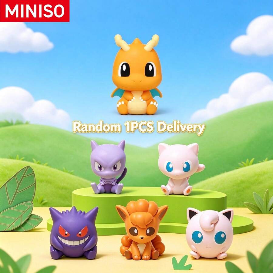 MINISO Pokemon Chibi Sitting Character Figure, Random 1 Style Sent, Cute Mini Desktop Display For Home Office, Birthday Christmas Gift - Random One - View 1