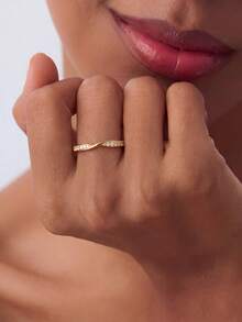 1pc Rhinestone Women's Ring, Elegant And Unique, Suitable For Party And Ball Wear, Exquisitely Crafted Jewelry Gift, Perfect Choice For Girlfriend Or Anniversary - Knot Diamond Ring - View 5
