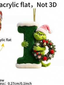 The Grinch 30PCS Flat Green Monster Letter Christmas Tree Decorations Hanging Ornaments Crafts - Multicolor - View 16
