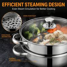 28cm Thick Stainless Steel Steamer Pot, Multi-Functional For Home Use, Can Be Used As Hot Pot, Soup Pot, And Compatible With Induction Cooktop - View 2