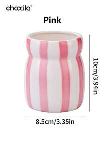 choxila 1pc Decorative Vertical Striped Ceramic Storage Rack, Glossy Hand-Painted Tableware Organizer Basket, Suitable For Kitchen Countertop, Dining Room, Home Decor - Multicolor - View 7