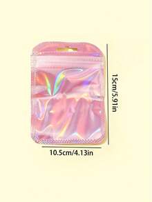 10pcs Self-Sealing OPP Bags Laser Rainbow Holographic Reusable Packaging Bags Jewelry Retail Bags Gift Packaging Bags - Multicolor - View 5