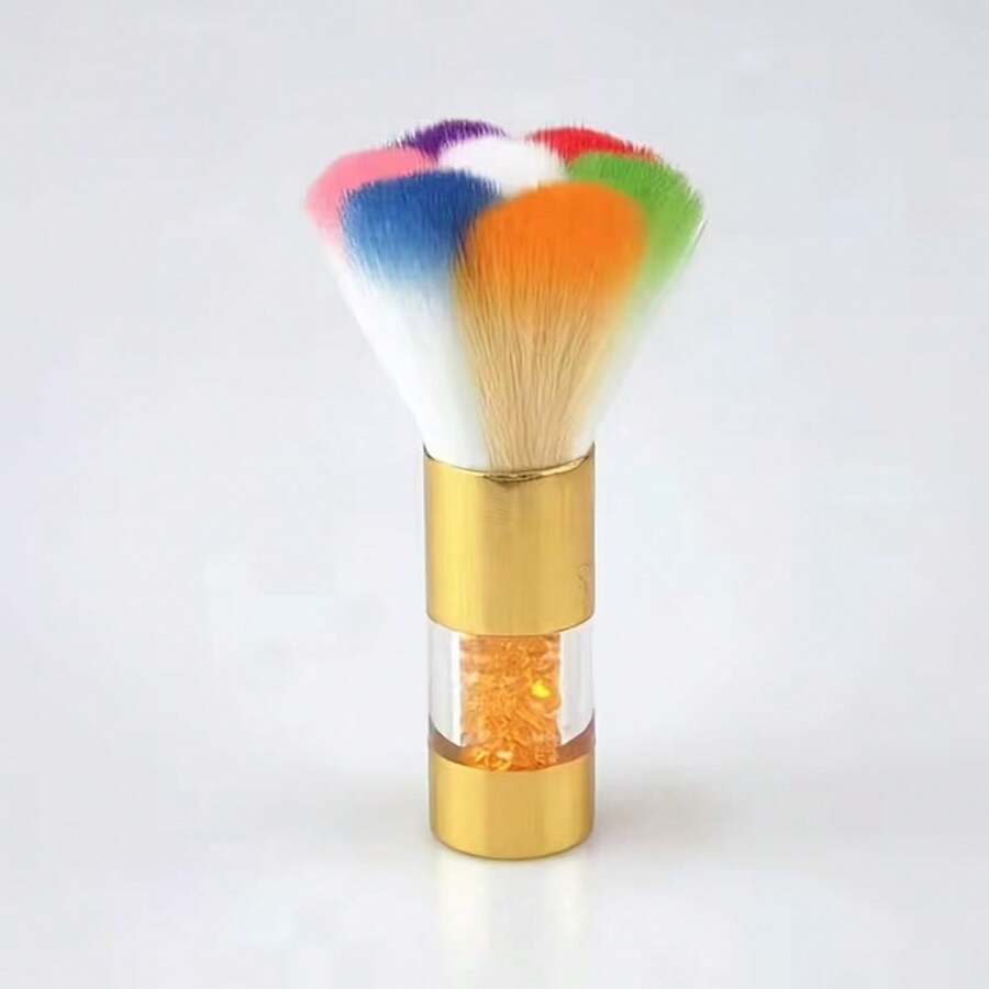 Nail Art Tools Nail Cleaning Brush Dust Brush With Rhinestones Rainbow Brush Petal Shaped Brush Makeup Brush - A - View 1