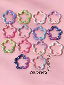 10 piezas Llaveros hechos a mano de colores aleatorios, diseño de flores pequeñas, pintados en degradado, adecuados para bolsos hechos a mano, llaveros de muñecas - Botón de flor pequeño degradado - Ver 3