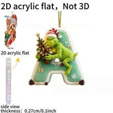 The Grinch 30PCS Flat Green Monster Letter Christmas Tree Decorations Hanging Ornaments Crafts - Multicolor - View 4