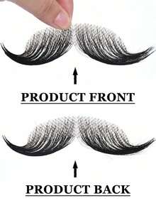 Men's Fake Beard, Natural Invisible Lace Beard, Suitable For Halloween, Christmas Party, Film & TV Makeup, Cosplay And Other Occasions, Fake Beard Prop - Black - View 2