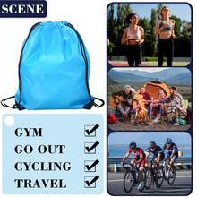 1-5pcs Drawstring Bag Polyester Cinch Sack Backpack For Gym Sports Running Basketball Travel Yoga Fitness Camping Hiking Shopping Storage Large String Bag For Men And Women Blank Surface For Custom Printing Team Events School Activities And Daily Use - Multicolor - View 5