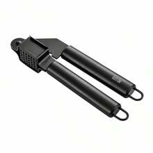 Stainless Steel 430 Garlic Press 18.5x5cm, Manual Garlic Crusher With Long Ergonomic Handle, Professional Kitchen Tool For Mincing Garlic In Seconds - Black - View 8