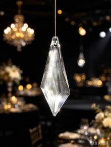 1pc 22cm/24.5cm Diameter Iron & Acrylic Pendant Light, Wedding Hotel Banquet Party Scene, Branch-Shaped Beaded Detail, Ceiling Decoration, Durable Decorative Lighting, Note: Small Size - Multicolor - View 21