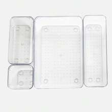 10pcs Transparent Modular Drawer Organizer Set, Customizable Plastic Storage Boxes With Dividers, Suitable For Cosmetics, Stationery And Office Desk Organization - Sets - View 14