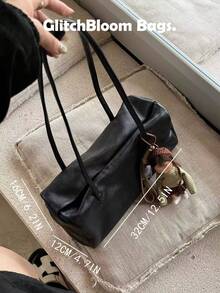 Niche Design 女款腋下包 2026新款長手柄圓筒波士頓包 通勤百搭手提肩背包（不含配件） - 黑色 - 查看 7