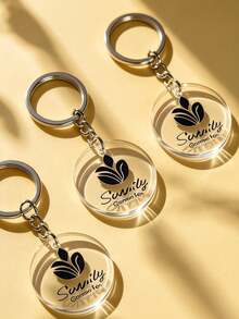 Custom Transparent Acrylic Keychain - Round Photo/Logo/Text Engraved Key Ring, Durable Personalized Gift, Suitable For Backpack Decoration, For Couples, Friends And Family - Multicolor - View 6