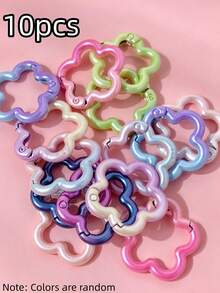 10 piezas Llaveros hechos a mano de colores aleatorios, diseño de flores pequeñas, pintados en degradado, adecuados para bolsos hechos a mano, llaveros de muñecas - Botón de flor pequeño degradado - Ver 6