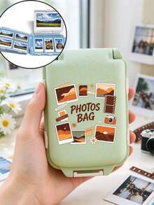Portable Mini Photo Storage Box With "Photos Bag" Text And Cute Cartoon Pattern, Sealed Organizer Box, Waterproof And Dustproof Multi-Functional Travel Container, Can Store Photos, Jewelry, Pills, Small Accessories, Ideal Gift For Birthday, Christmas, Halloween, Thanksgiving, Valentine's Day, Also Suitable For Home Desk And Travel Storage - Multicolor - View 7