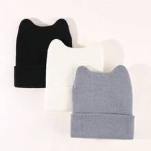 1/3 Top Men's New Cute Street Plush Hat Cat Ear Warm Ear Protection Knitted Hat Autumn And Winter - Multicolor - View 2