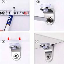 10pcs Zinc Alloy Solid Bookshelf Brackets With Card Holder, Fixed Wall-Mounted Brackets, Furniture Partition Support, Round Corner Extra Thick Bookshelf Cabinet Shelf Fixing Support Pins, Silver, Multiple Styles Available - A - View 5