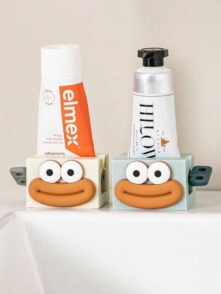 1pc Toothpaste Squeezer, Manual Slouchy Toothpaste Dispenser, Bathroom Tool, Facial Cleanser Squeezer, Small Hand Cream Squeezer, Sample Automatic Rolling Clip - Multi-color - View 1