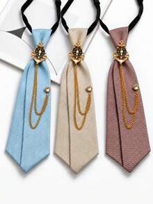 1pc Women's Wavy Double Layer Fashion Casual Personalized Neck Bow - Multicolor - View 3